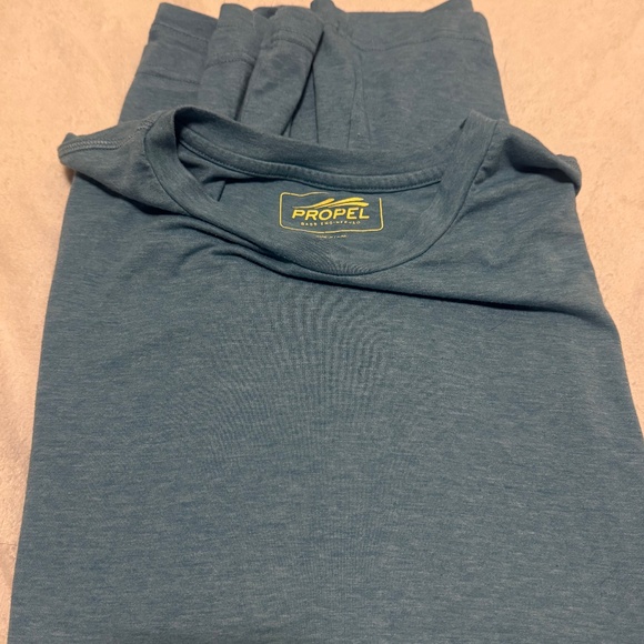 Propel Bass Company Blue T-Shirt poly cotton spandex size XXL - Picture 1 of 6